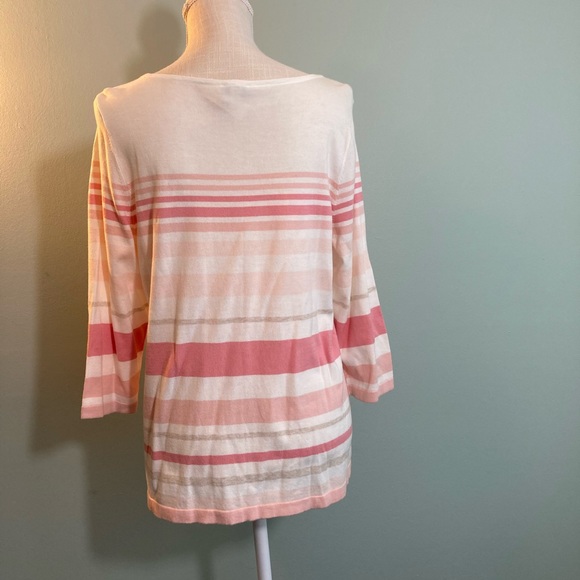 Talbots NWT
LP Cream / Pink Sweater w purple & teal flowers - Picture 5 of 8